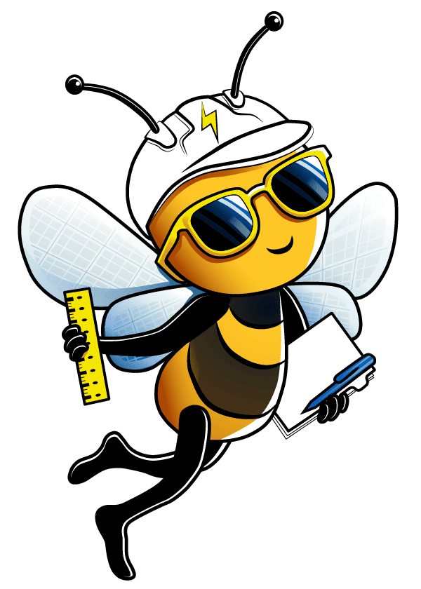 Mascotte beee solaire pour representer les prestations