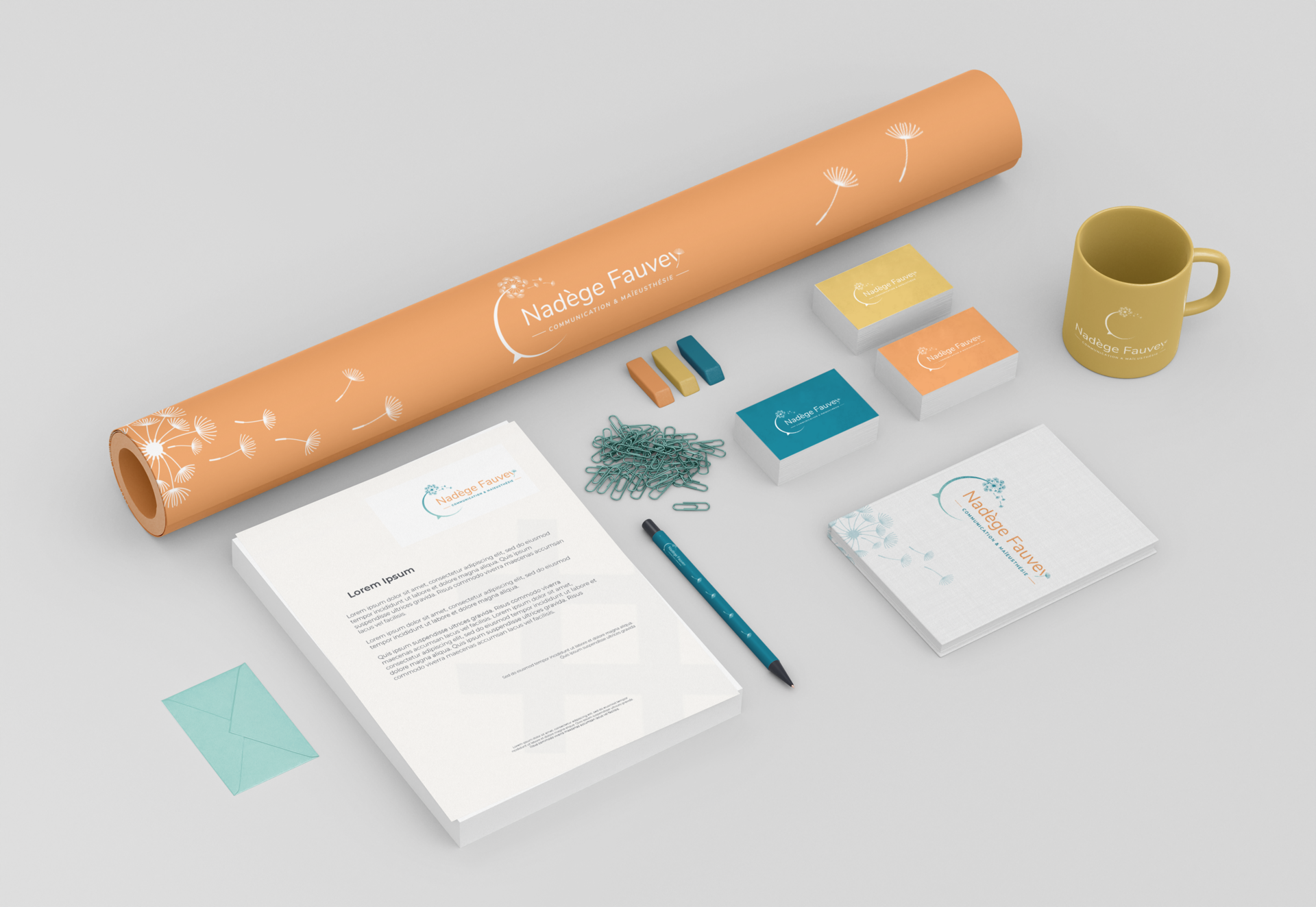 Mockup logo Nadège Fauvey Dijon communication non violente